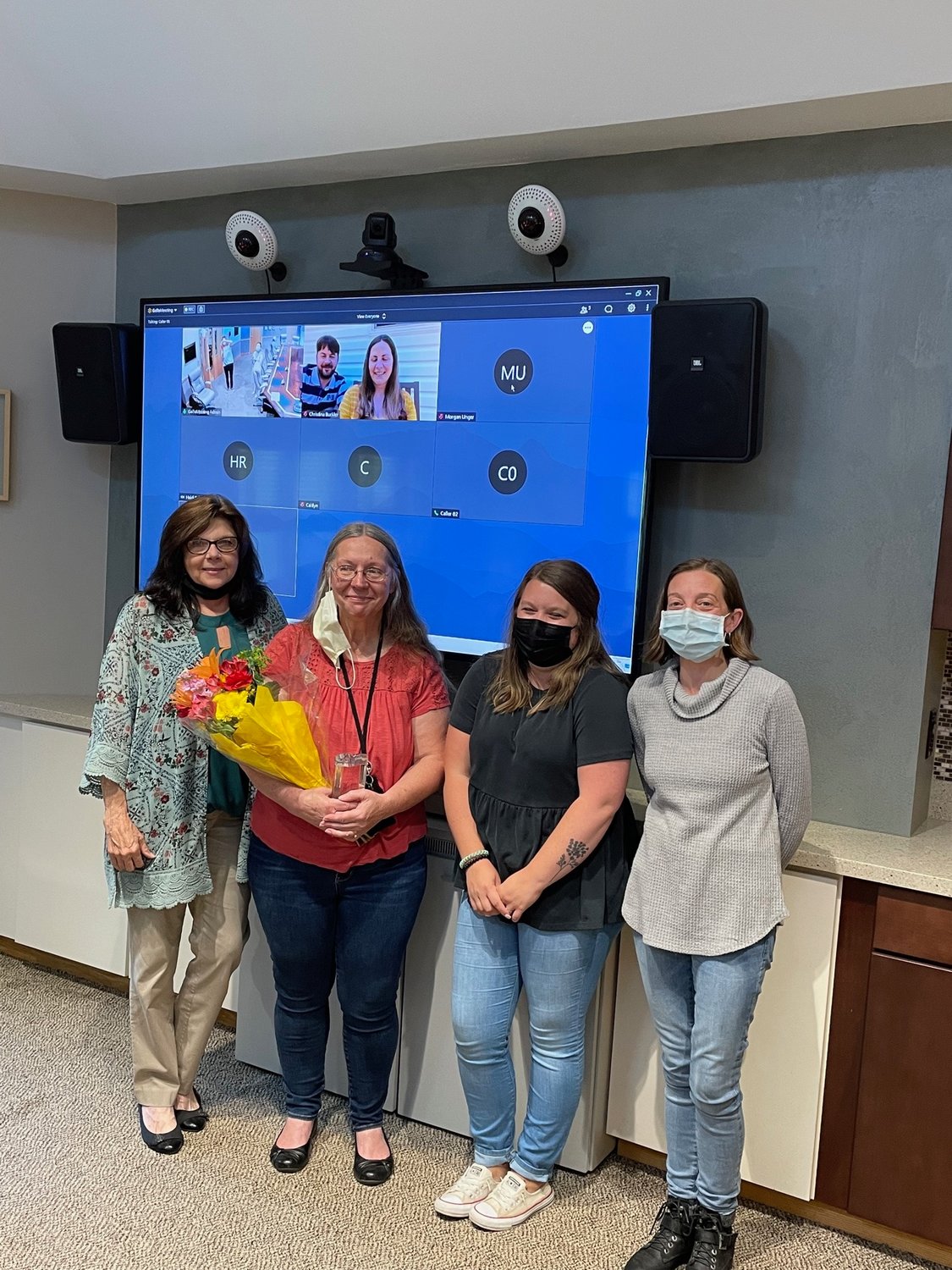 Pictured are director of Health Services Karen Kerendian, left, registered nurse Trudy Unger, house manager Amberley O’Brien and assistant director of Health Services Leslie Irwin.